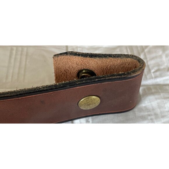 Vtg 1973 Handmade In Tlaquepaque Mexico Leather Belt With Snap To Inter Change - Picture 8 of 8